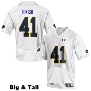 Notre Dame Fighting Irish Men's Kurt Hinish #41 White Under Armour Authentic Stitched Big & Tall College NCAA Football Jersey LLE3899KP